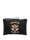 Clutch bag with Tiger Head embroidery and logo