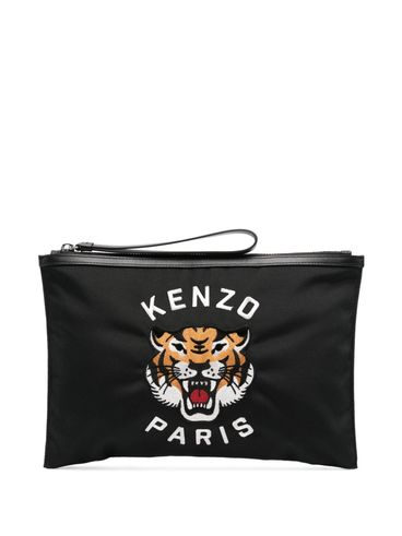 Clutch bag con ricamo Tiger Head e logo