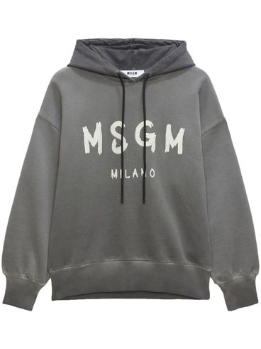 Front logo print hoodie