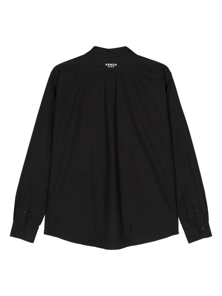 Shop Kenzo Boke Flower Shirt In Cotton With Embroidery In Black