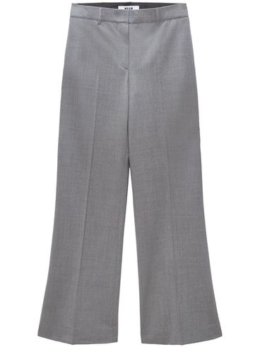 Straight leg wool trousers