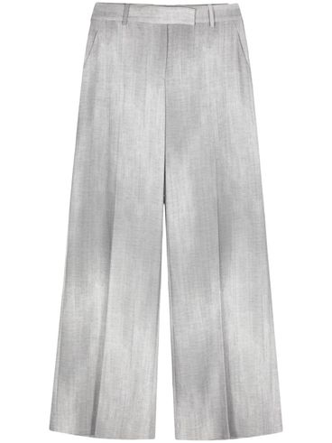 Gray wide-leg trousers