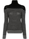 Striped high-neck sweater