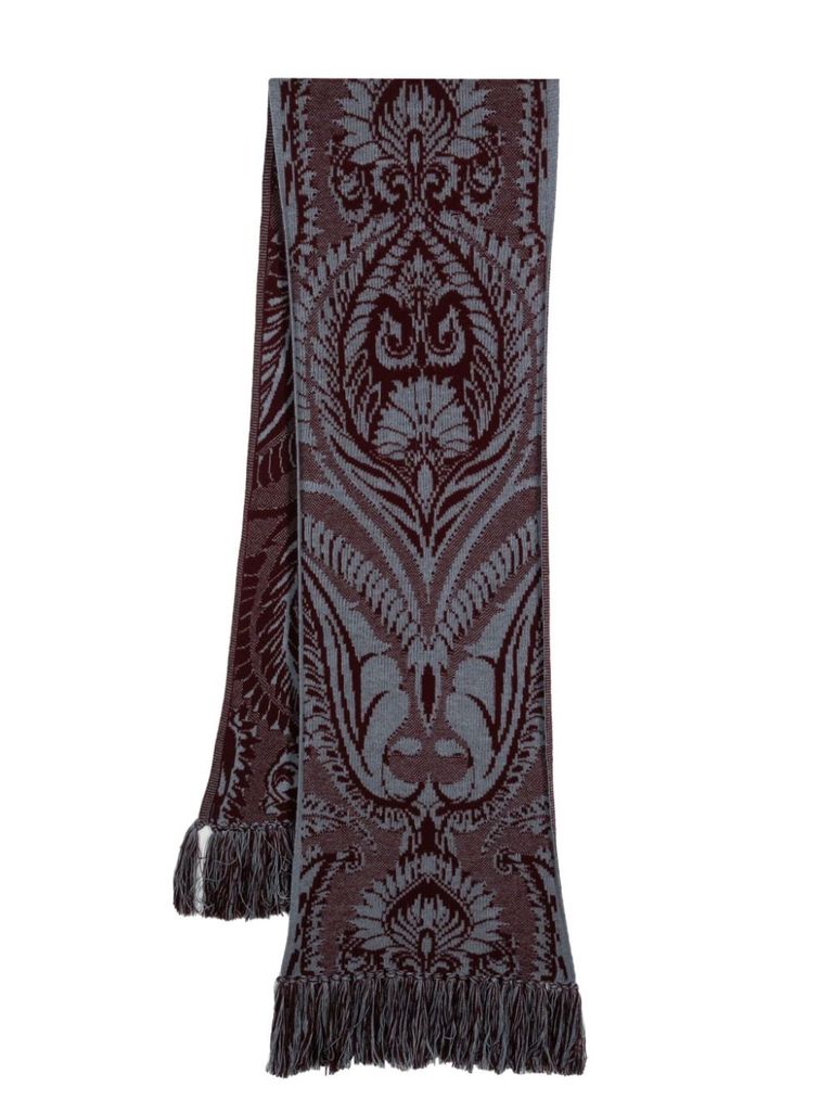 Shop Etro Scarf With Jacquard Design In Multicolour