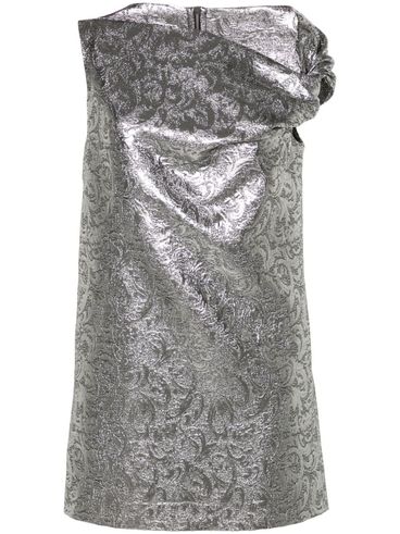 Brocade effect sleeveless mini dress