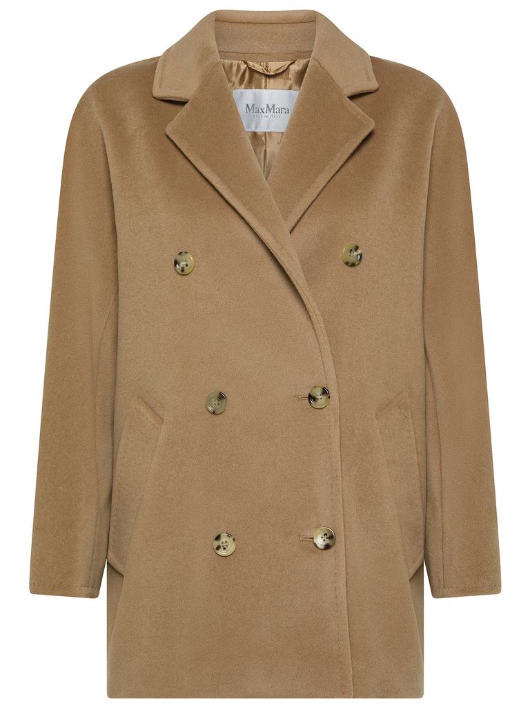 Shop Max Mara Camel Double-breasted Coat In Beige