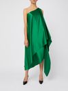 Green silk asymmetric dress