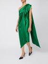 Green silk asymmetric dress