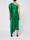 Green silk asymmetric dress