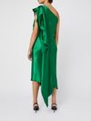 Green silk asymmetric dress