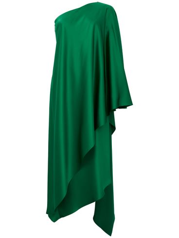 Green silk asymmetric dress