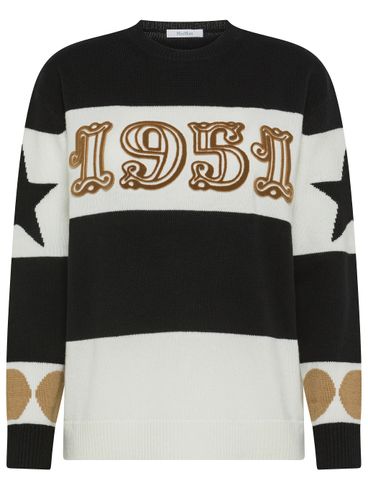 Wool '1951' sweater with graphic elements