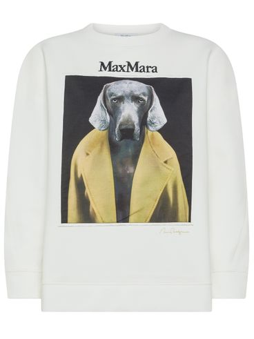 'Bacco' Sweatshirt in White Cotton Blend