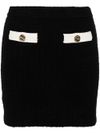 Patch pockets knitted miniskirt