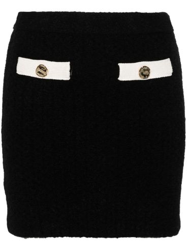 Patch pockets knitted miniskirt