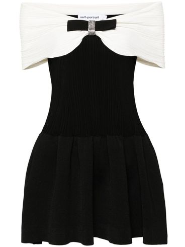 Bow detail off-shoulder minidress