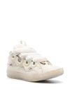 Sneakers Curb in pelle di vitello con lacci bianchi e beige