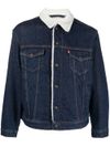 Denim jacket with wool-effect lining