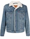 Denim jacket with wool-effect lining