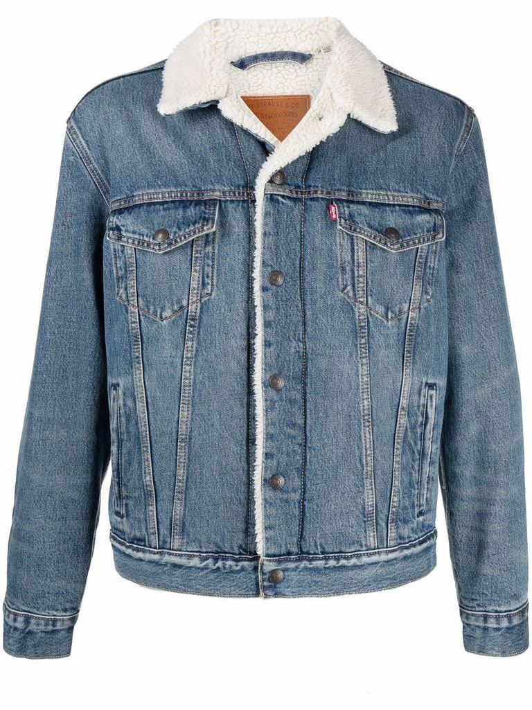 Shop Levi's Denim Jacket With Wool-effect Lining In Blue