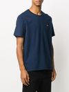 Blue crewneck cotton T-shirt with logo