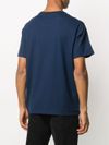 Blue crewneck cotton T-shirt with logo