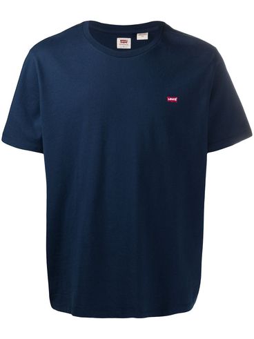 LEVI'S - Blue crewneck cotton T-shirt with logo