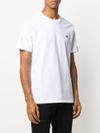 White crewneck cotton T-shirt with logo