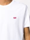 White crewneck cotton T-shirt with logo