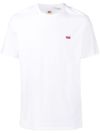 T-shirt girocollo in cotone bianco con logo