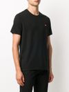 T-shirt girocollo in cotone nero con logo