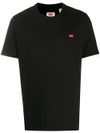 T-shirt girocollo in cotone nero con logo