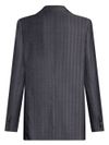 Gray pinstripe double-breasted blazer