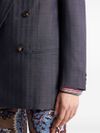 Gray pinstripe double-breasted blazer