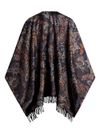 Purple multicolor paisley print cape