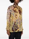 Multicolor semi-transparent floral shirt