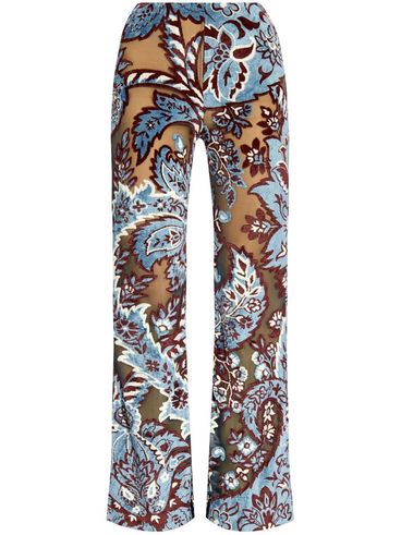 Semi-transparent floral trousers