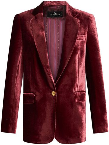 Bordeaux red velvet blazer