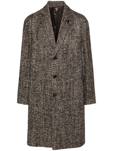 Single-breasted long wool coat