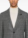 Single-breasted checked blazer in virgin wool