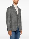 Single-breasted checked blazer in virgin wool