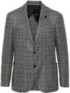 Single-breasted checked blazer in virgin wool