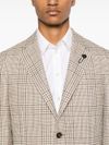 Single-breasted checked blazer in virgin wool