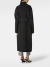 Black 'Veleno' Coat with Waist Belt