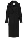 Black 'Veleno' Coat with Waist Belt