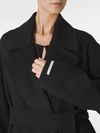 Black 'Veleno' Coat with Waist Belt