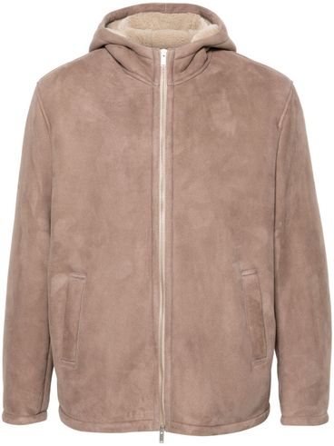 Suede jacket with hood