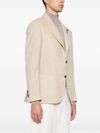 Blazer monopetto in lana vergine con spilla