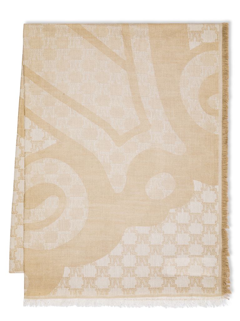 Shop Max Mara 'acinoso' Scarf In Sand Color In Brown