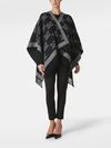 Poncho con frange 'Frine' nero